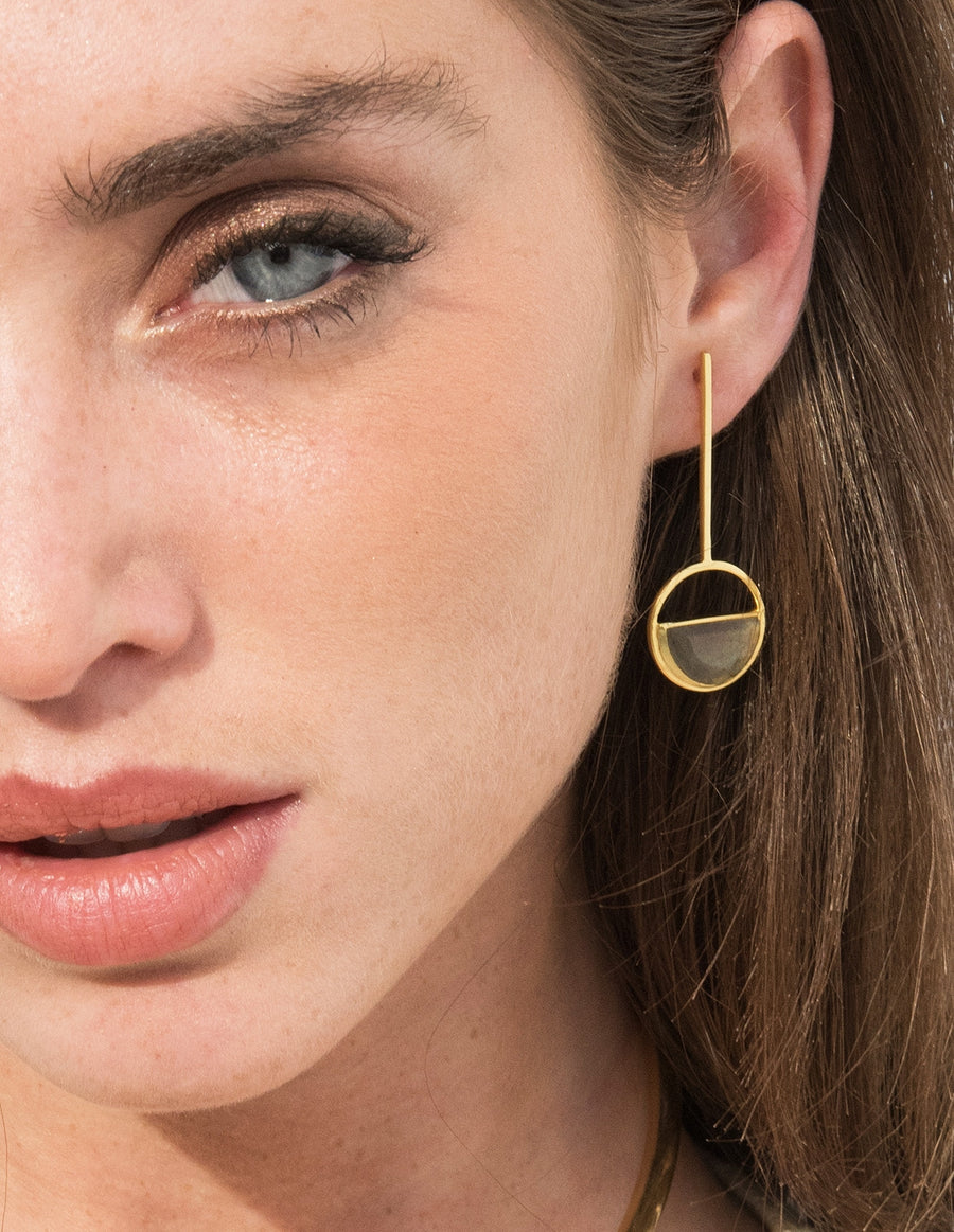 Lavani Pendientes Indira Maxi Gris