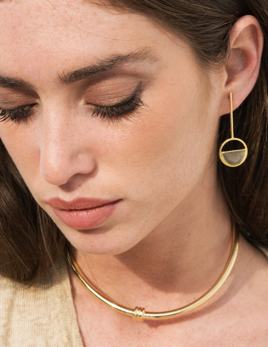 Lavani Pendientes Indira Maxi Gris