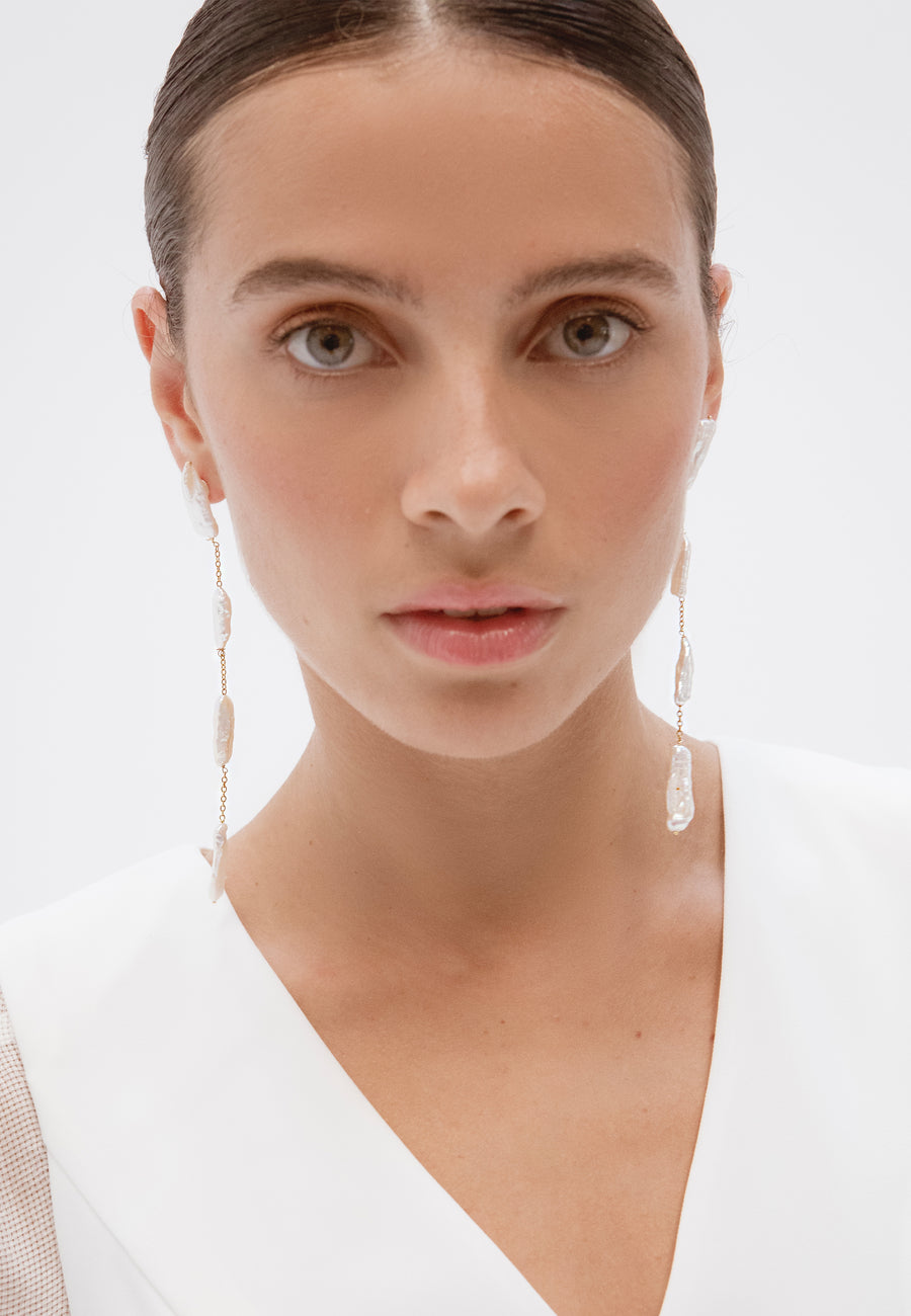 Lavani Pendientes Iris Perlas Keshi