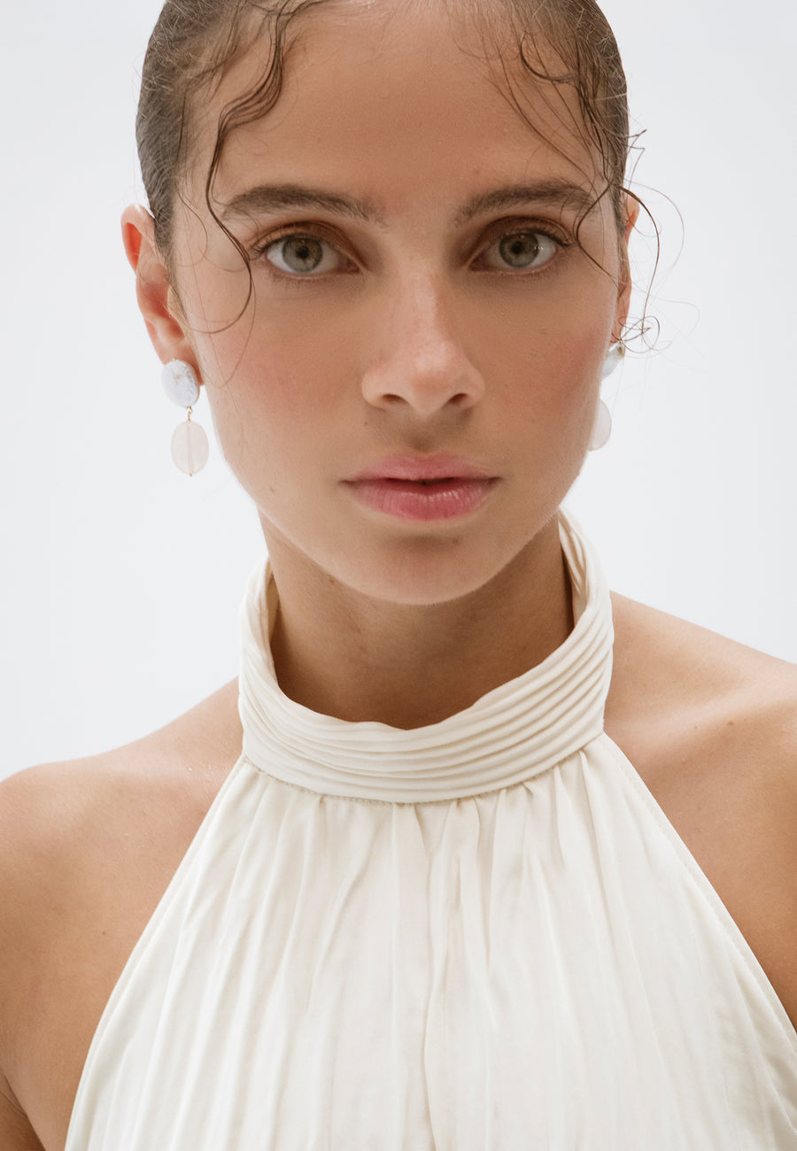 Lavani Pendientes Laia Perlas Y Cuarzo Rosa