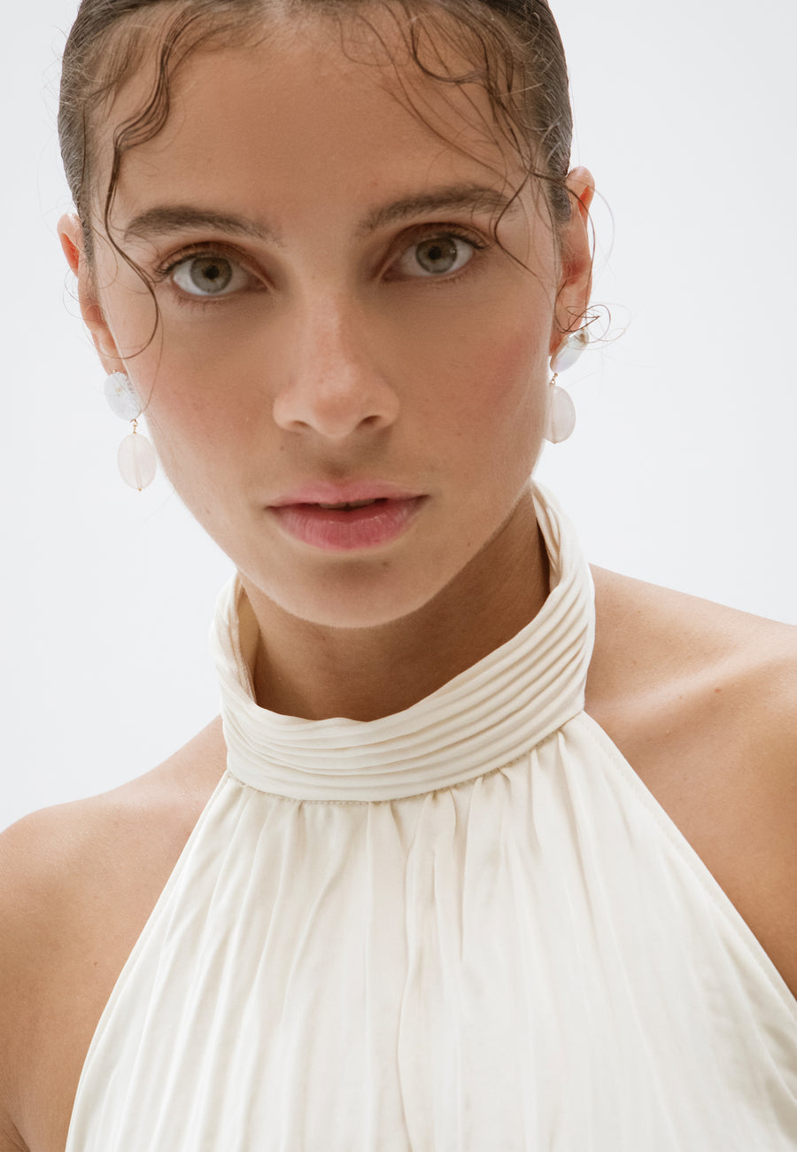 Lavani Pendientes Laia Perlas Y Cuarzo Rosa