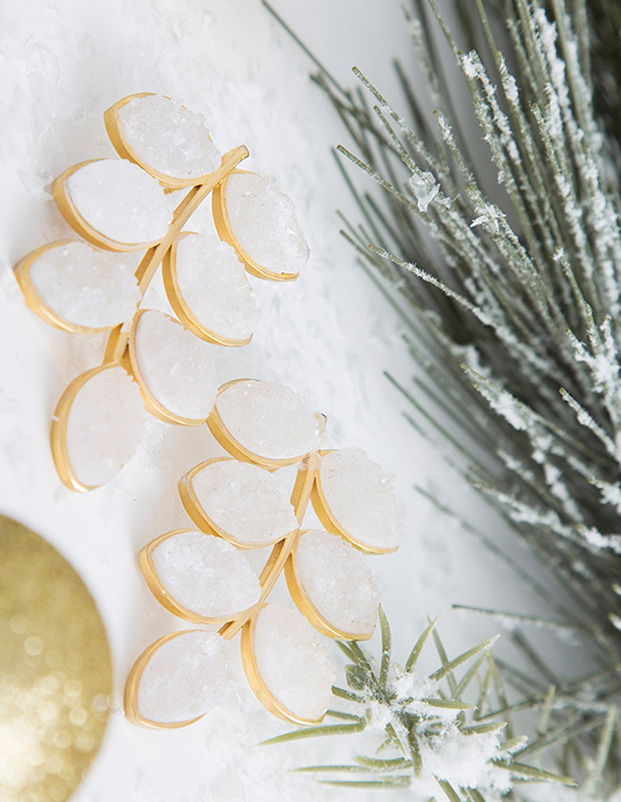 Lavani Pendientes Lavani Leaf Blanco