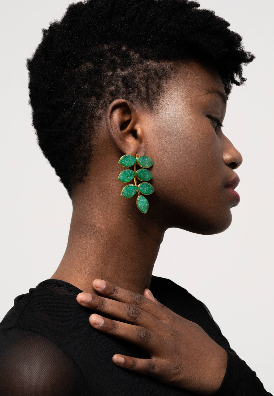 Lavani Pendientes Lavani Leaf Verde