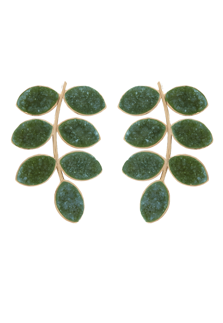 lavani Pendientes Lavani Leaf Verde
