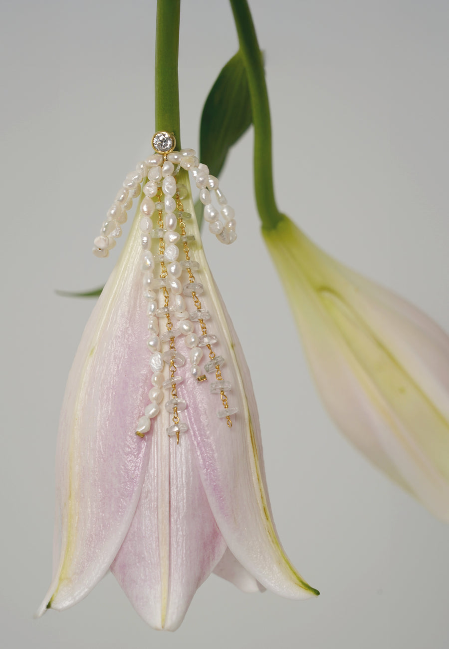 Lavani Pendientes Lazo Perlas Aurora