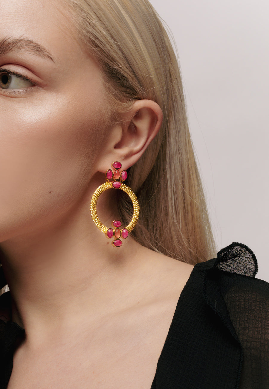 Lavani Pendientes Madison Rojo Naranja