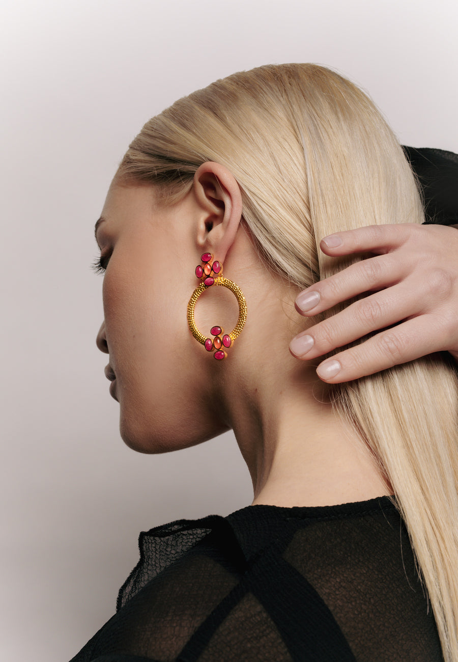 Lavani Pendientes Madison Rojo Naranja