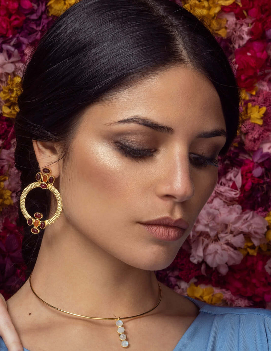 Lavani Pendientes Madison Rojo Naranja