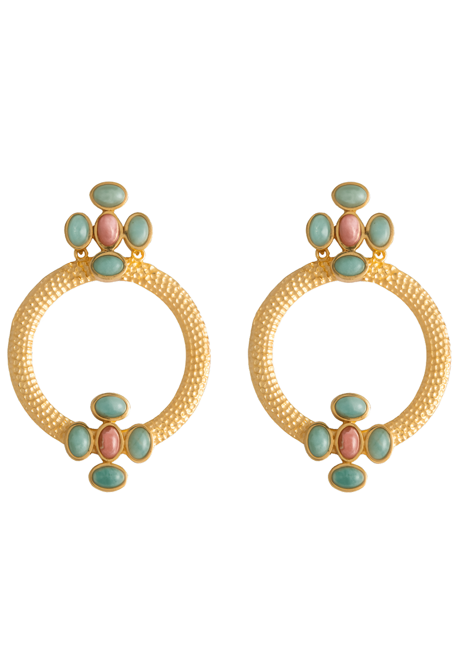 lavani Pendientes Madison Verde Rosa