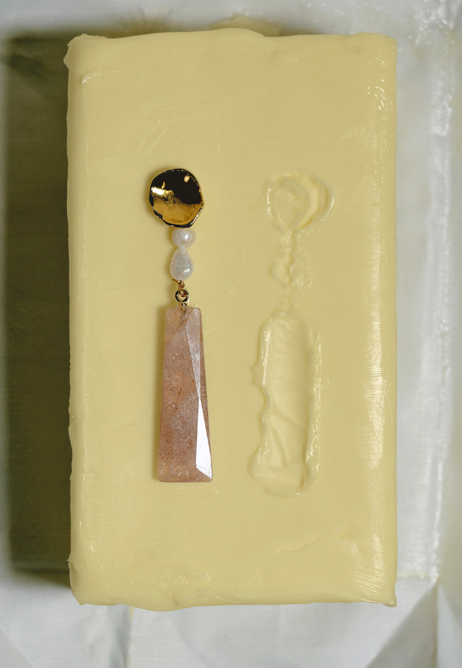 Lavani Pendientes Melina Cuarzo Fresado