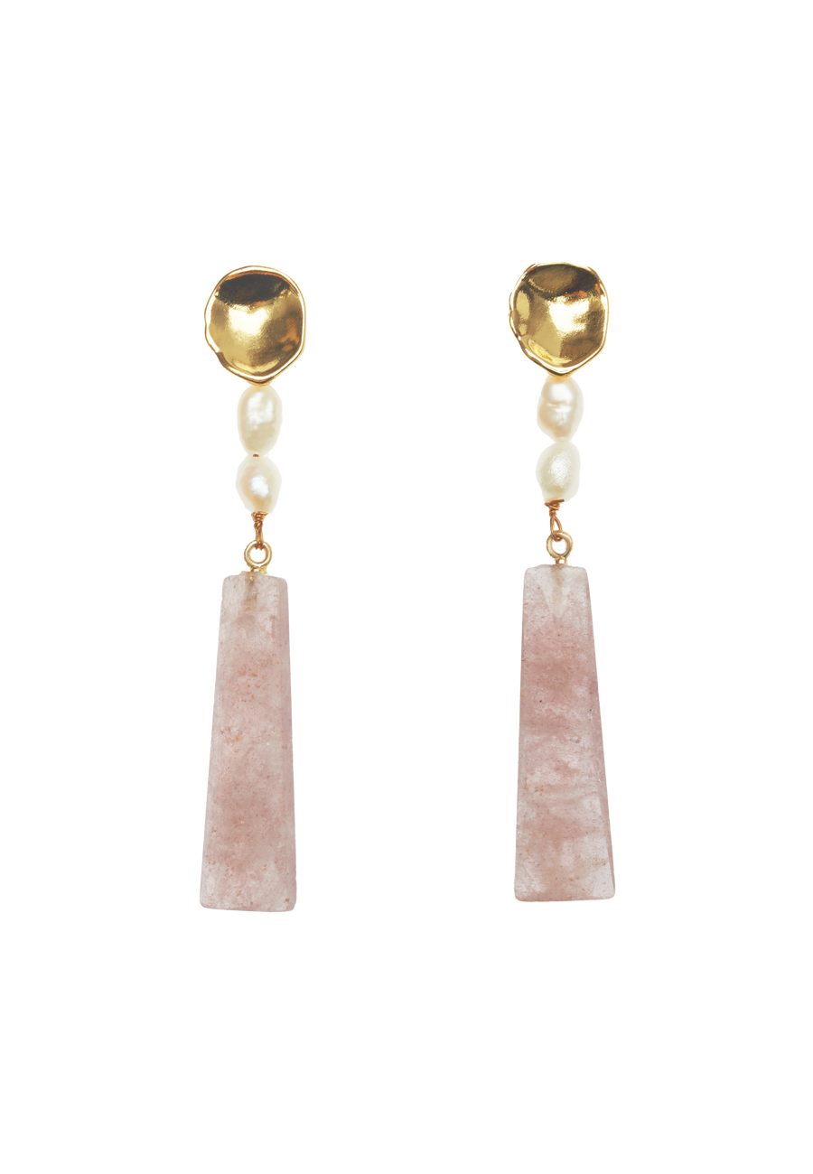 lavani Pendientes Melina Cuarzo Fresado