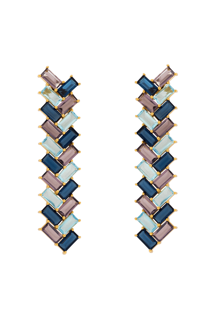 lavani Pendientes Metrópolis Agua y Morado