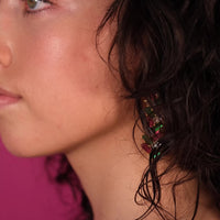 Lavani Pendientes Metrópolis Fucsia Y Verde