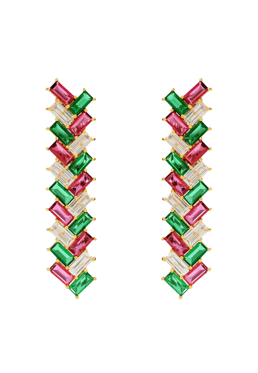 lavani Pendientes Metrópolis Fucsia y Verde