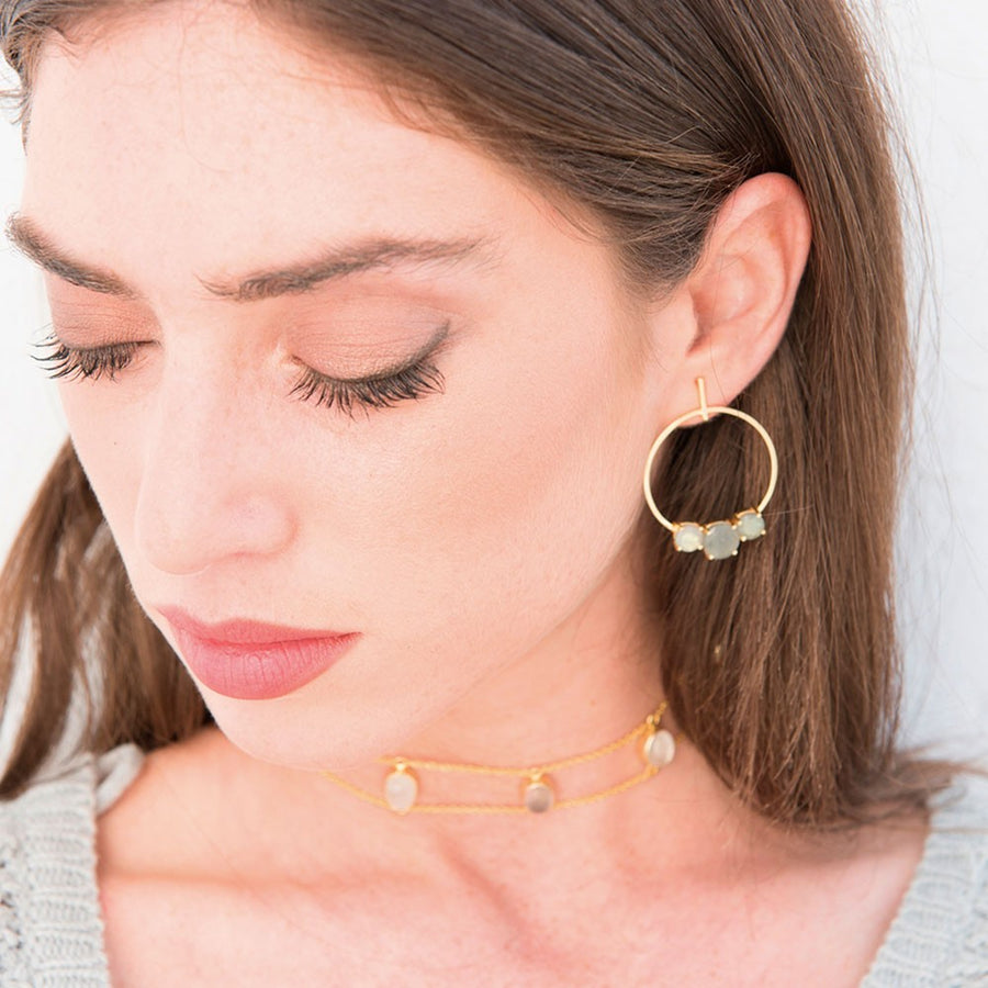 Lavani Pendientes Moonlight Blanco