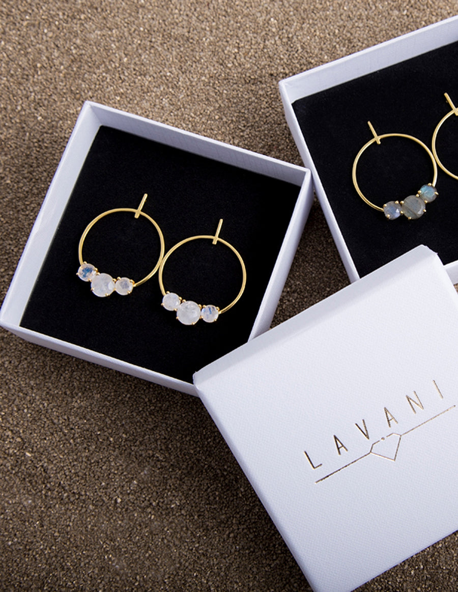 Lavani Pendientes Moonlight Blanco