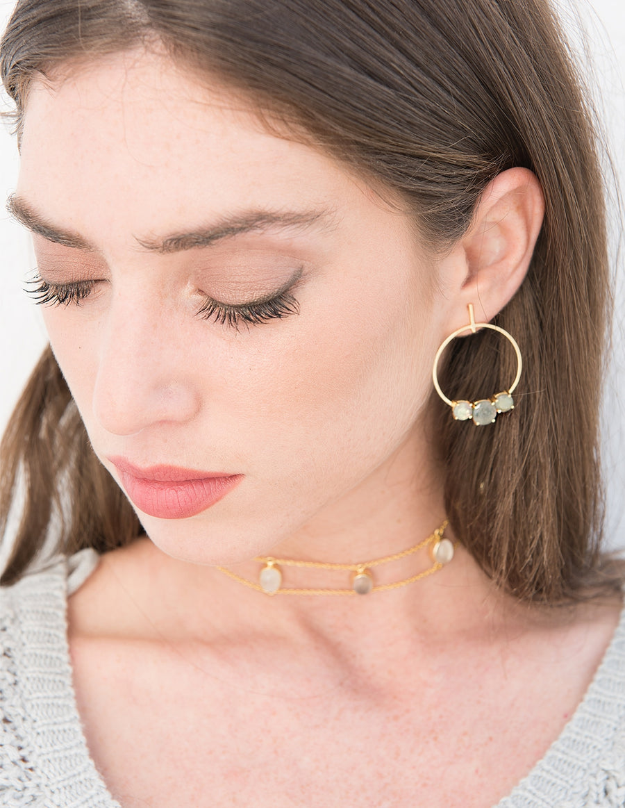 Lavani Pendientes Moonlight Gris