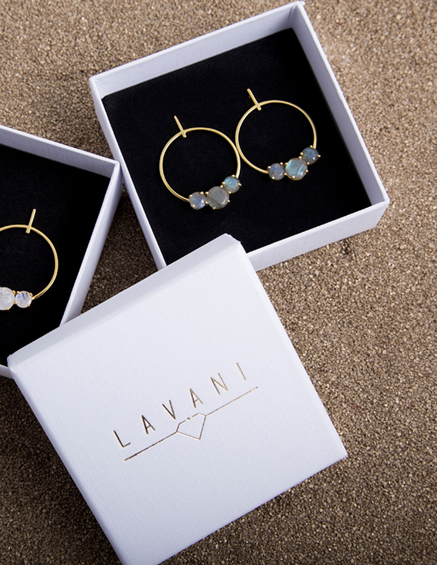 Lavani Pendientes Moonlight Gris