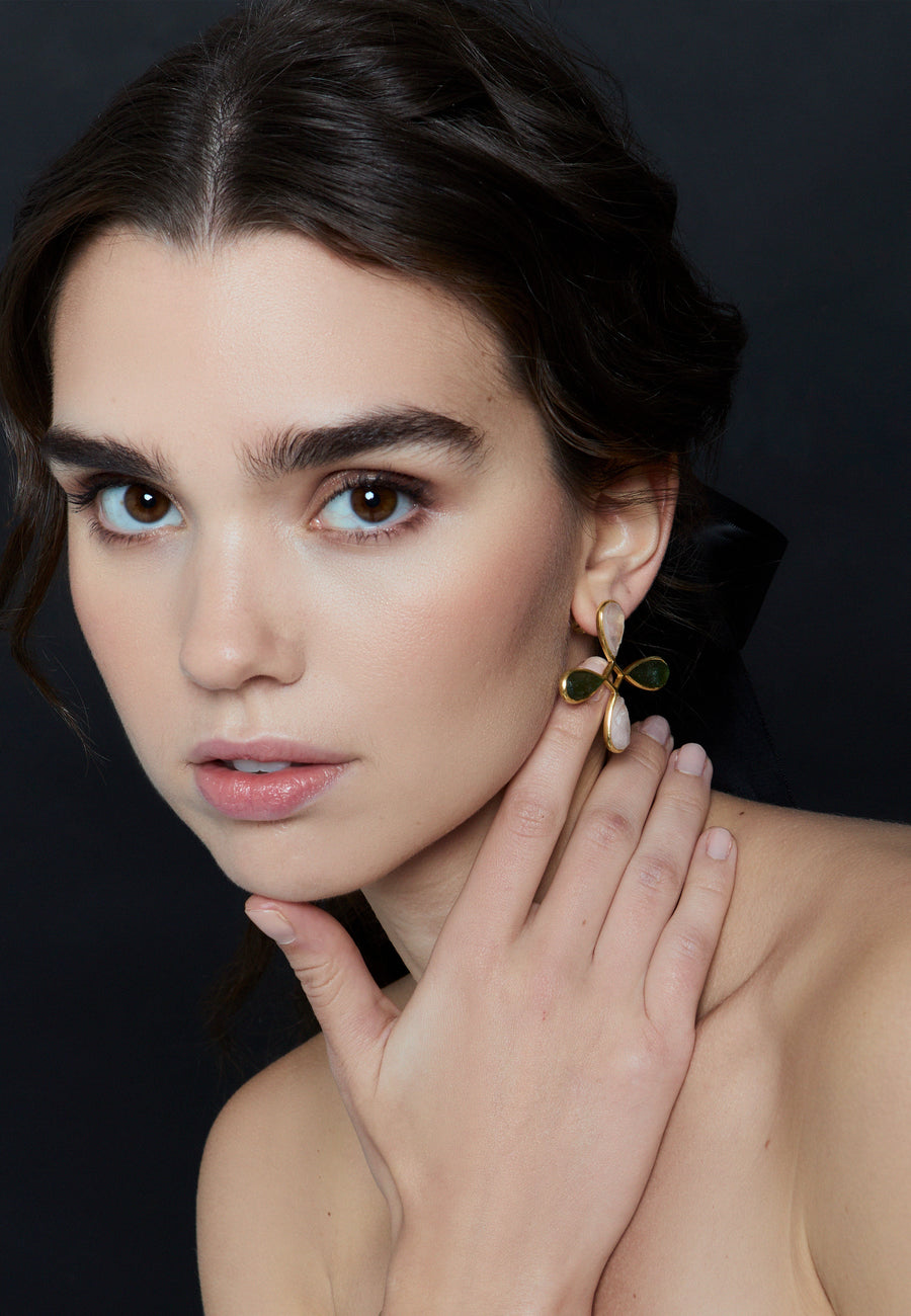 Lavani Pendientes Namasté Verde Rosa