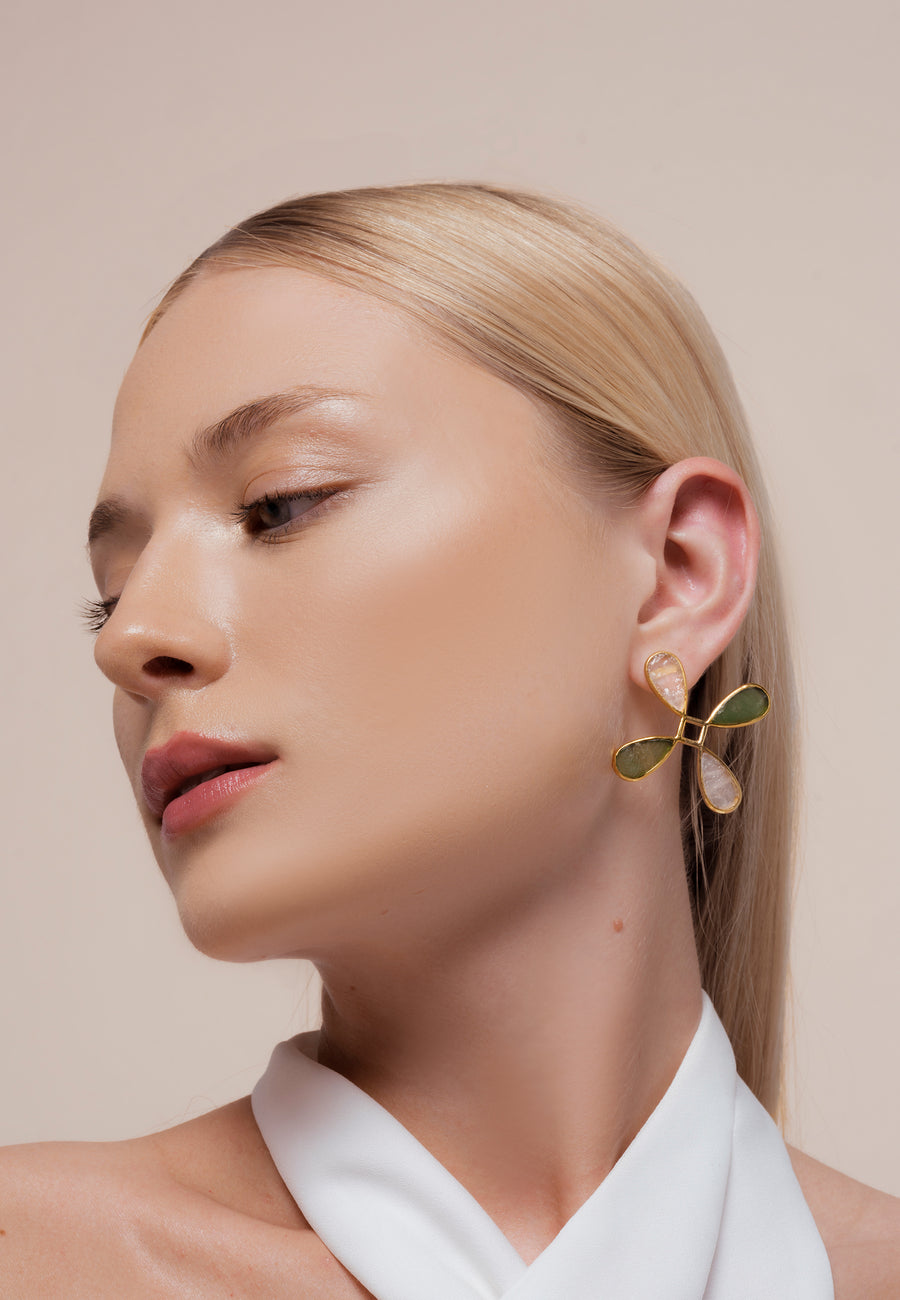 Lavani Pendientes Namasté Verde Rosa