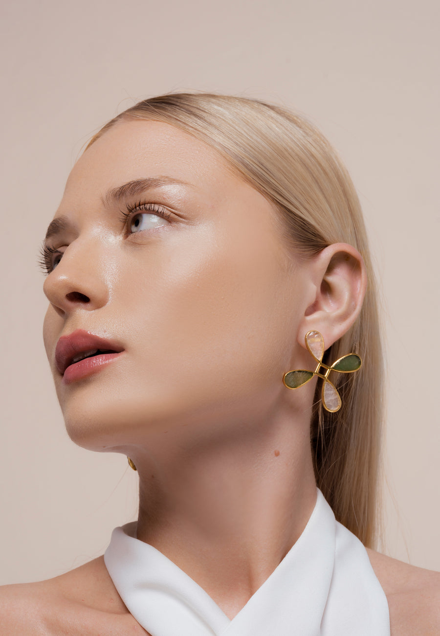 lavani Pendientes Namasté Verde Rosa