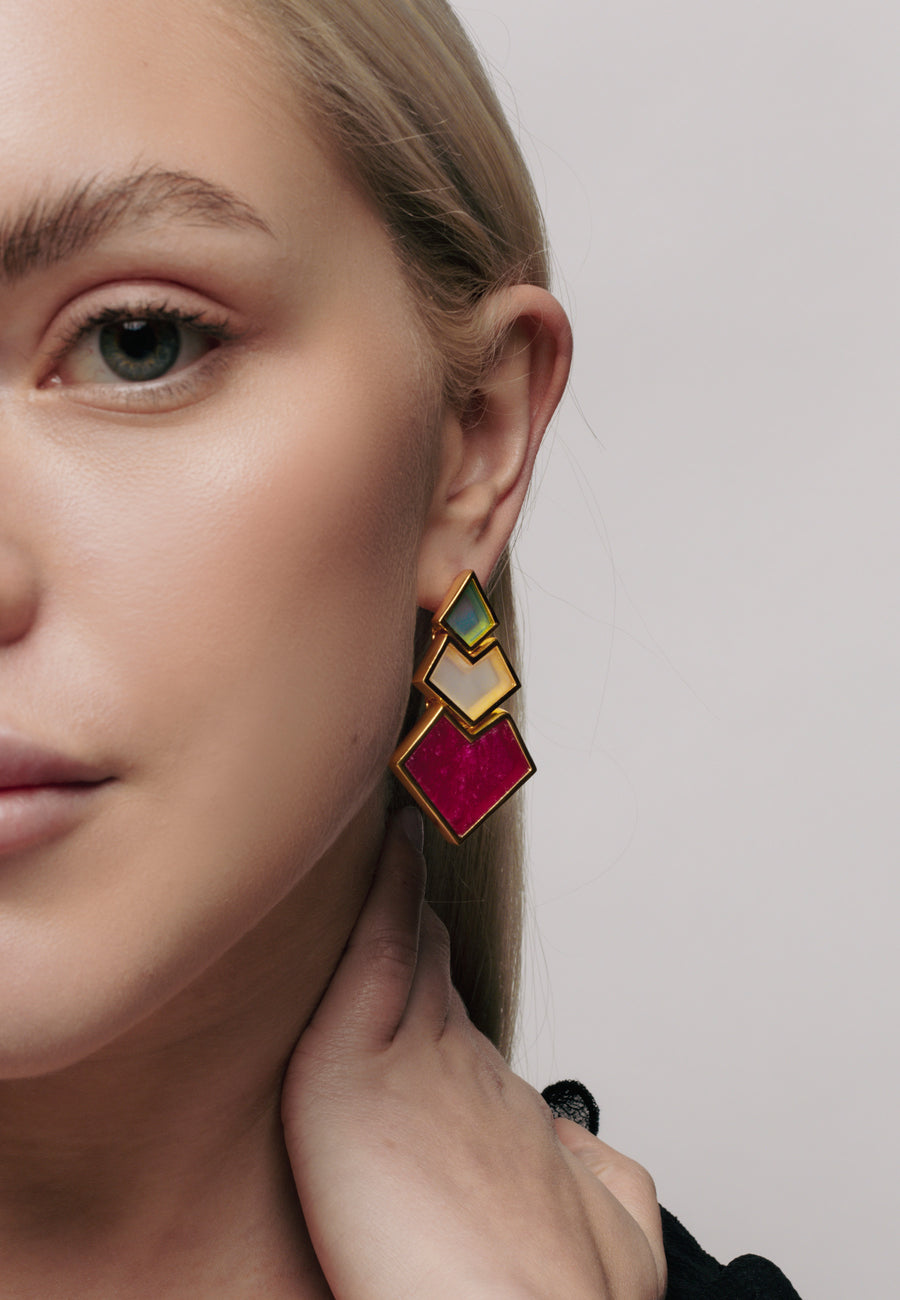 Lavani Pendientes Nefertiti Buganvilla Azul Marino