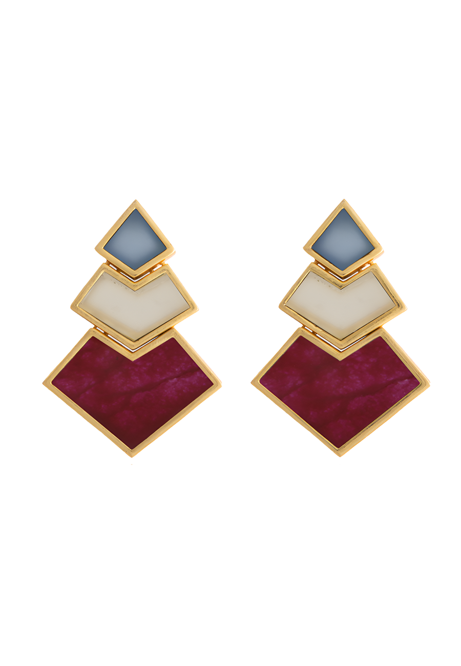 lavani Pendientes Nefertiti Buganvilla Azul Marino