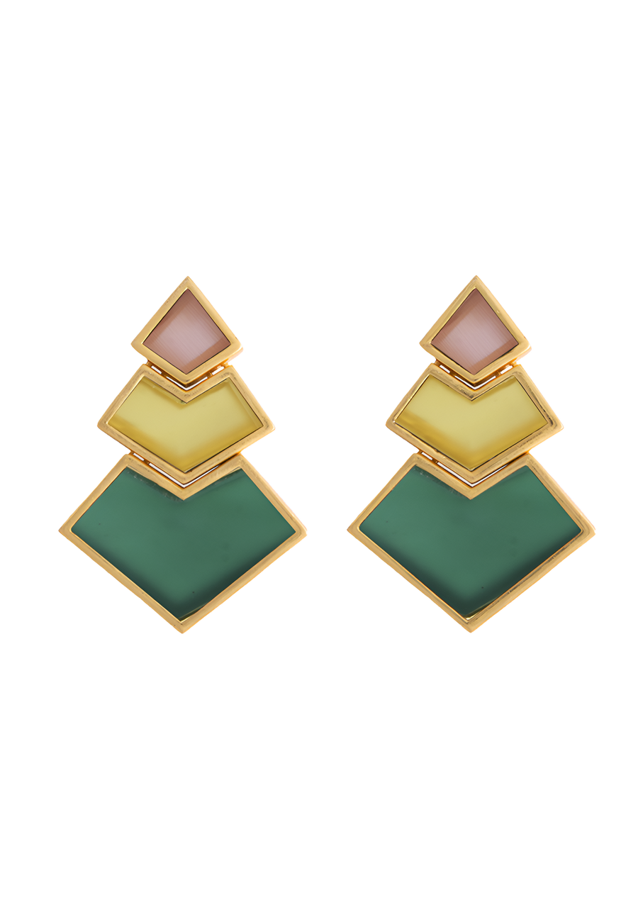 lavani Pendientes Nefertiti Naranja Amarillo Verde