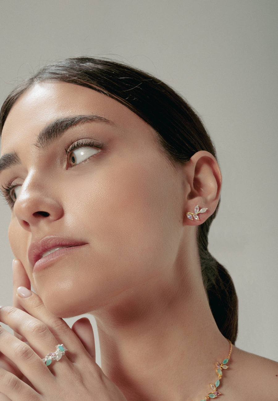 Lavani Pendientes Padma Blanco