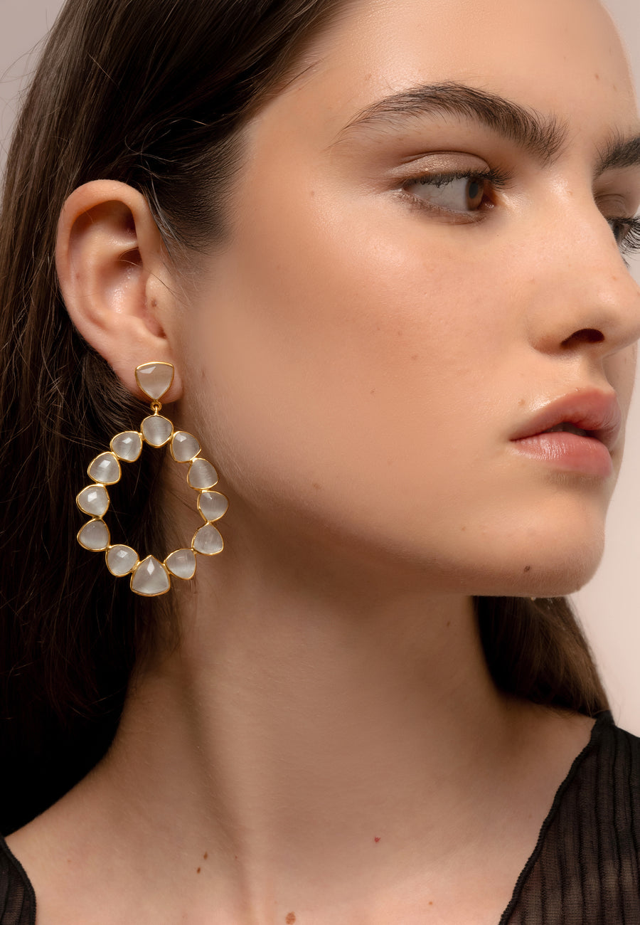 Lavani Pendientes Palmira Blancos