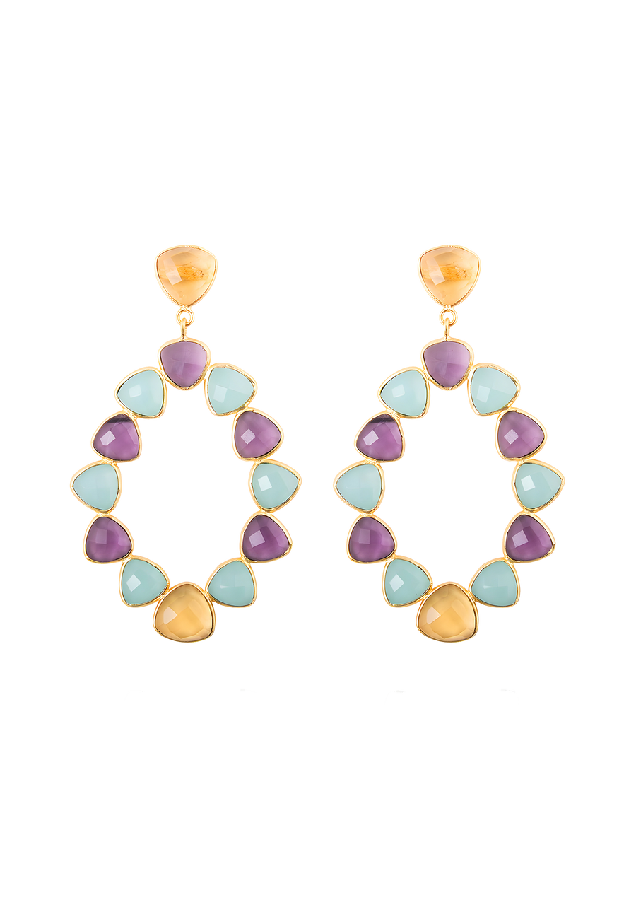 lavani Pendientes Palmira Morado aguamarina