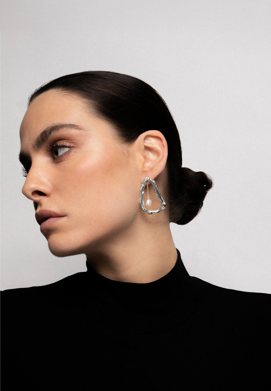 Lavani Pendientes Perlas Giselle Plata