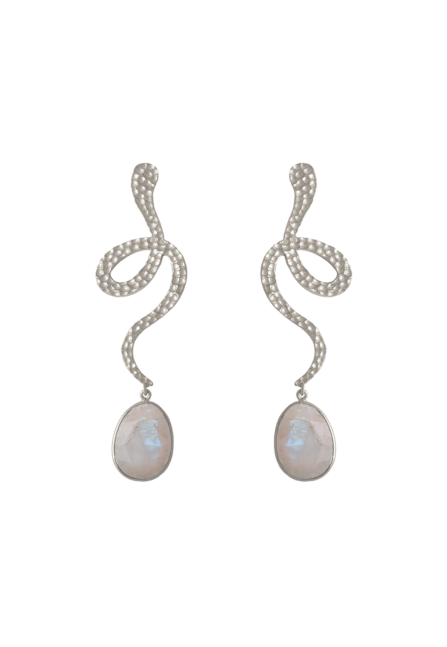 lavani Pendientes Plata Thar Blanco