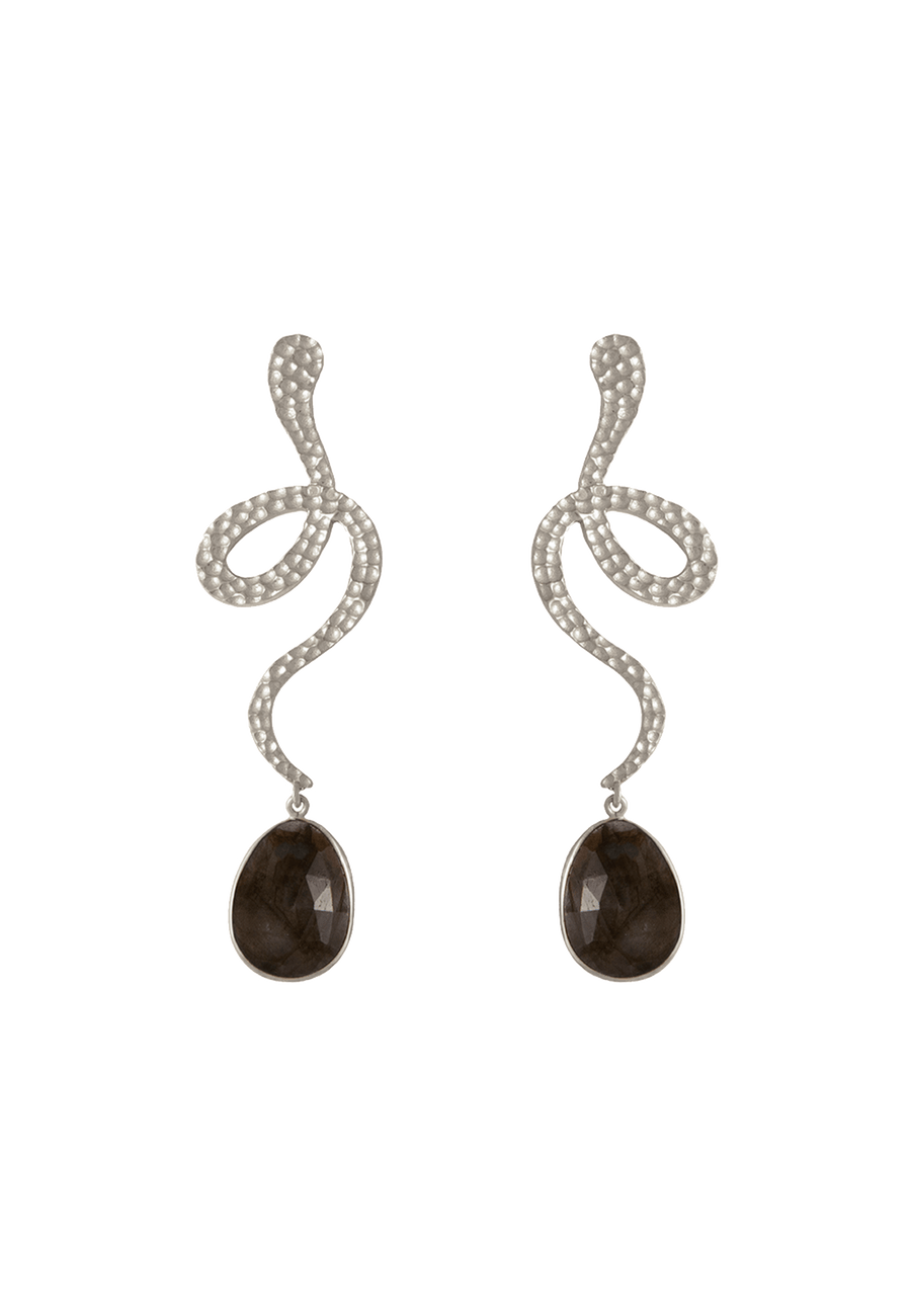 lavani Pendientes Plata Thar Gris