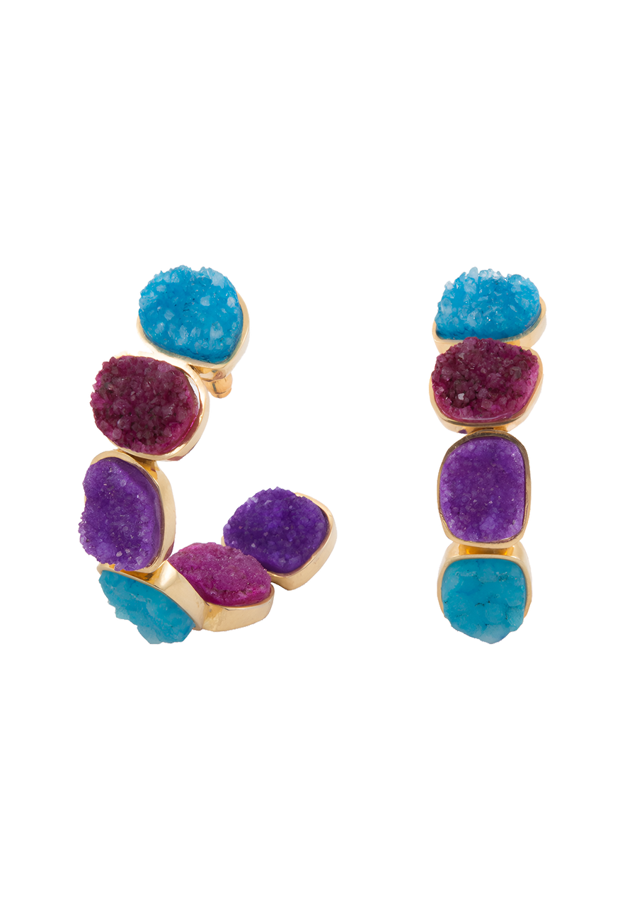 lavani Pendientes Rainbow Buganvilla y Turquesa