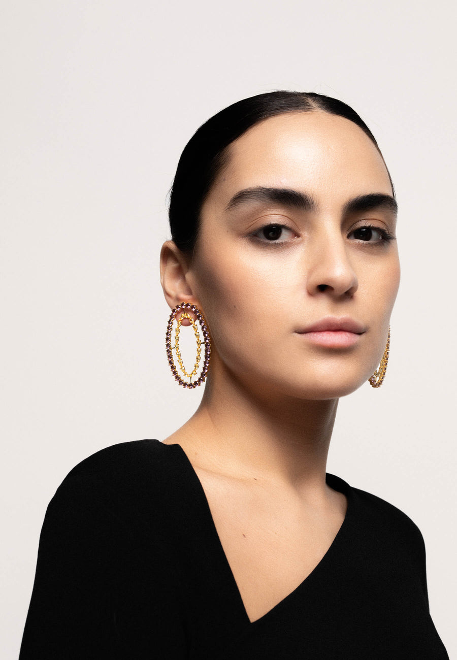 Lavani Pendientes Rivoli Ámbar Y Violeta