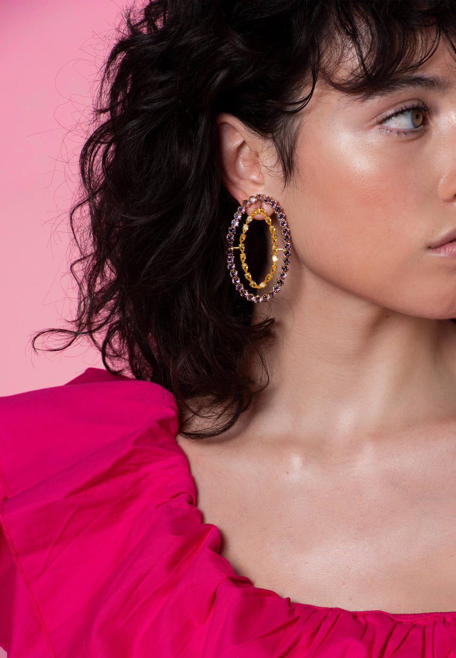 Lavani Pendientes Rivoli Ámbar Y Violeta