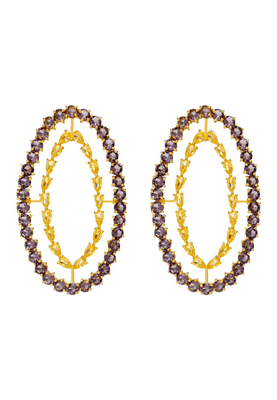 lavani Pendientes Rivoli Ámbar y Violeta