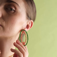Lavani Pendientes Rivoli Fucsia Y Verde