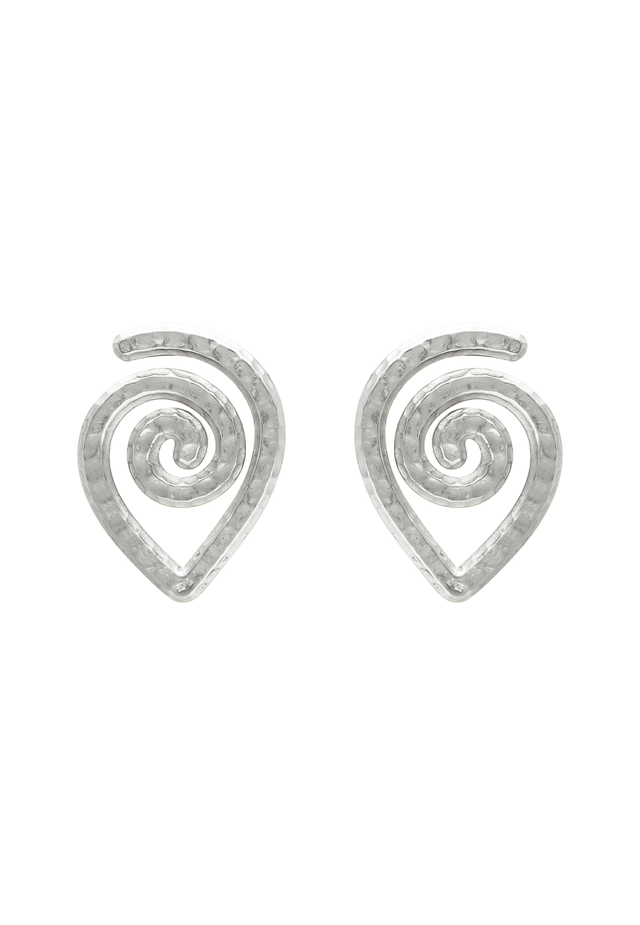 lavani Pendientes Spiral Plateados