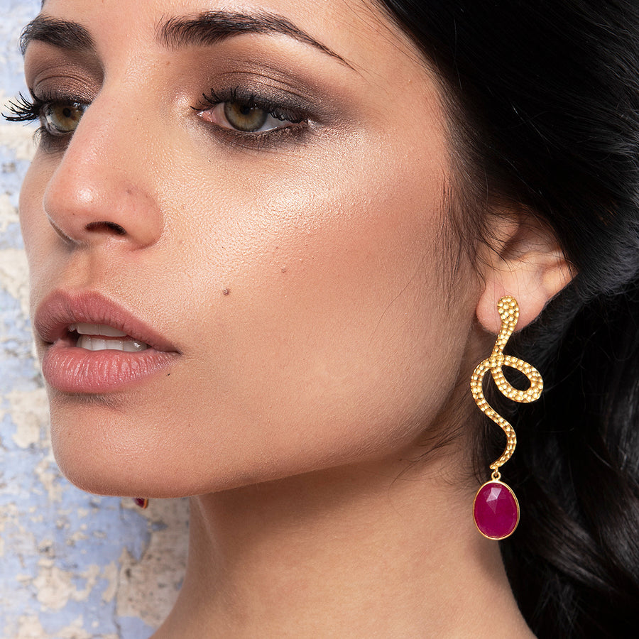 Lavani Pendientes Thar Rubí