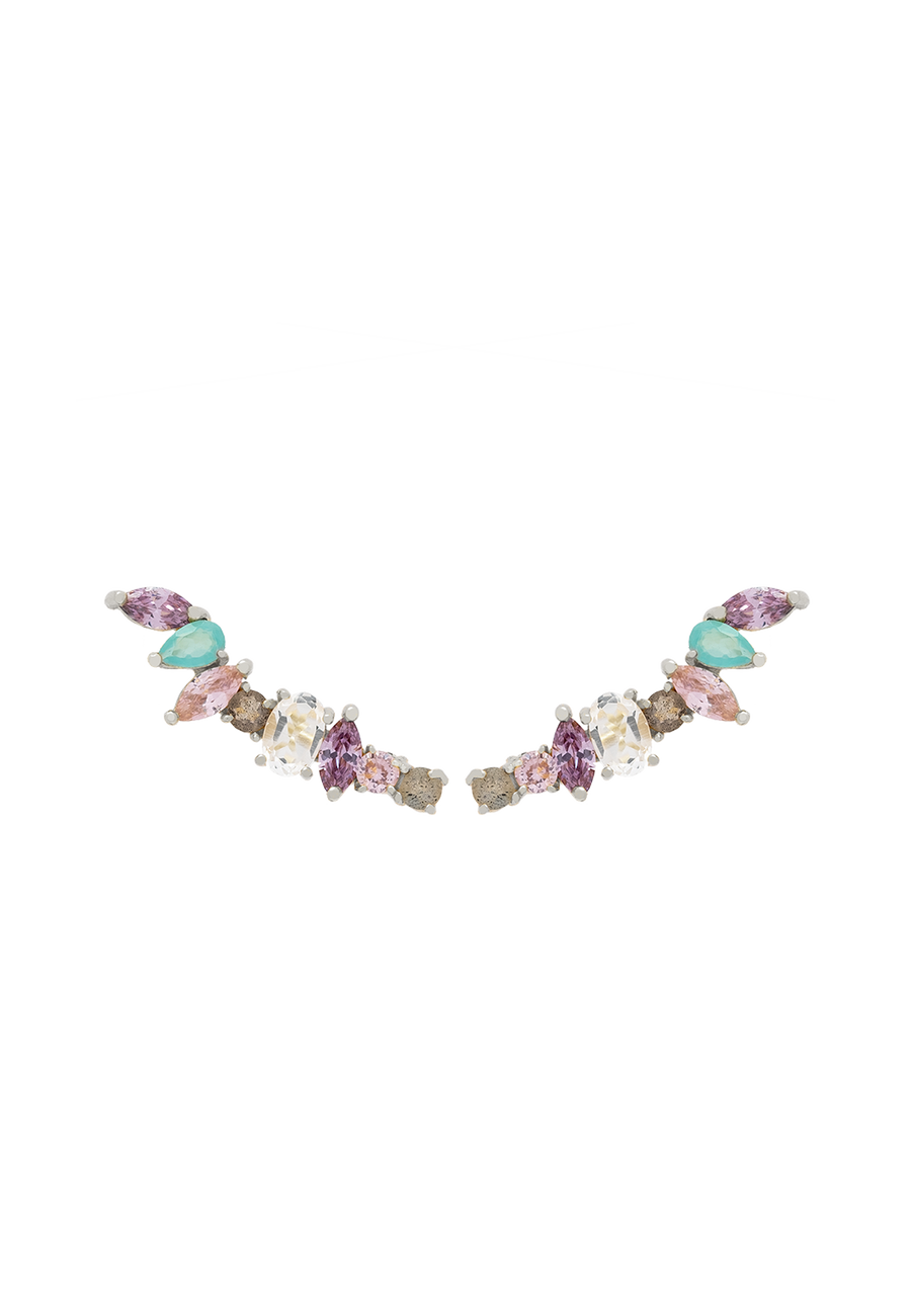 lavani Pendientes Trepadores Plata Irina