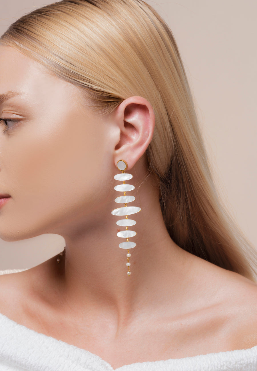 Lavani Pendientes Zenith Blanco