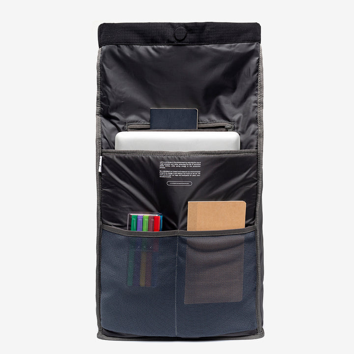 Lefrik Lars Roll Backpack Black Lime Vandra