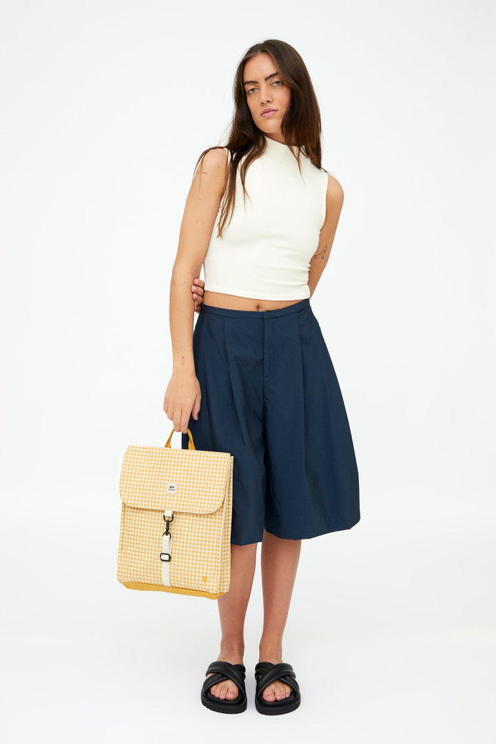 Lefrik Mochila Handy Mini Vichy Mustard