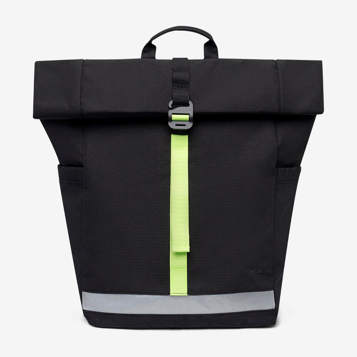 lefrik Mochila Lars Roll Black Lime Vandra