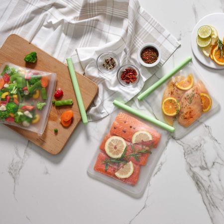 Lékué Set De 3 Bolsas Reutilizables Planas