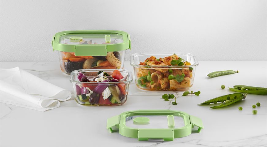 Lékué Recipiente Hermético 100% De Vidrio 320 Ml Cuadrado