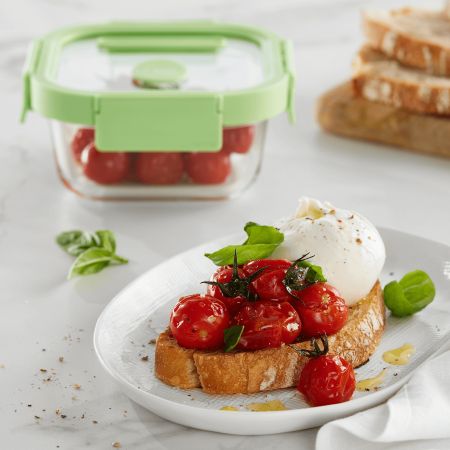 Lékué Recipiente Hermético 100% De Vidrio 520 Ml Cuadrado