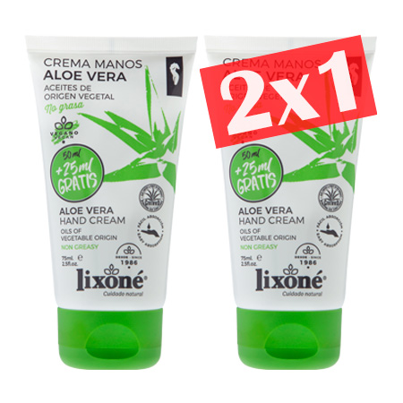 lixone CREMA de MANOS de Aloe Vera 50 ml + 25 ml gratis